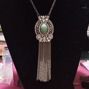 Rhinestone medallion necklace